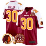 Men’s Washington Redskins 75th Patch Throwback Game Jersey – All Stitched