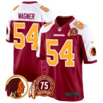 Men’s Washington Redskins 75th Patch Throwback Game Jersey – All Stitched