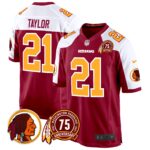 Men’s Washington Redskins 75th Patch Throwback Game Jersey – All Stitched