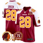 Men’s Washington Redskins 75th Patch Throwback Game Jersey – All Stitched