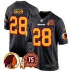 Men’s Washington Redskins 75th Patch Throwback Game Jersey – All Stitched