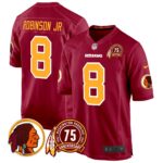 Men’s Washington Redskins 75th Patch Throwback Game Jersey – All Stitched