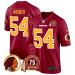 Men’s Washington Redskins 75th Patch Throwback Game Jersey – All Stitched