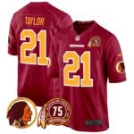 Men’s Washington Redskins 75th Patch Throwback Game Jersey – All Stitched
