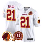 Men’s Washington Redskins 75th Patch Throwback Game Jersey – All Stitched