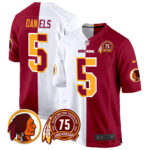 Men’s Washington Redskins 75th Patch Throwback Game Jersey – All Stitched