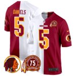 Men’s Washington Redskins 75th Patch Throwback Game Jersey – All Stitched
