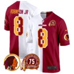 Men’s Washington Redskins 75th Patch Throwback Game Jersey – All Stitched