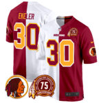 Men’s Washington Redskins 75th Patch Throwback Game Jersey – All Stitched