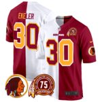 Men’s Washington Redskins 75th Patch Throwback Game Jersey – All Stitched