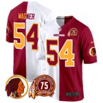 Men’s Washington Redskins 75th Patch Throwback Game Jersey – All Stitched