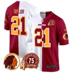 Men’s Washington Redskins 75th Patch Throwback Game Jersey – All Stitched