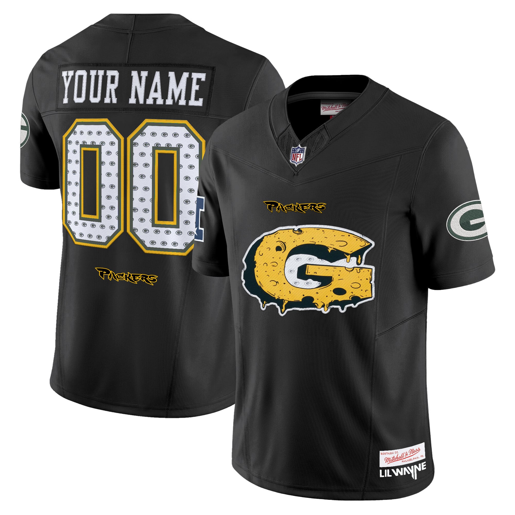 Green Bay Packers ‘Cheesehead’ x ‘Tha Carter VI’ Style Vapor Limited Custom Jersey – All Stitched