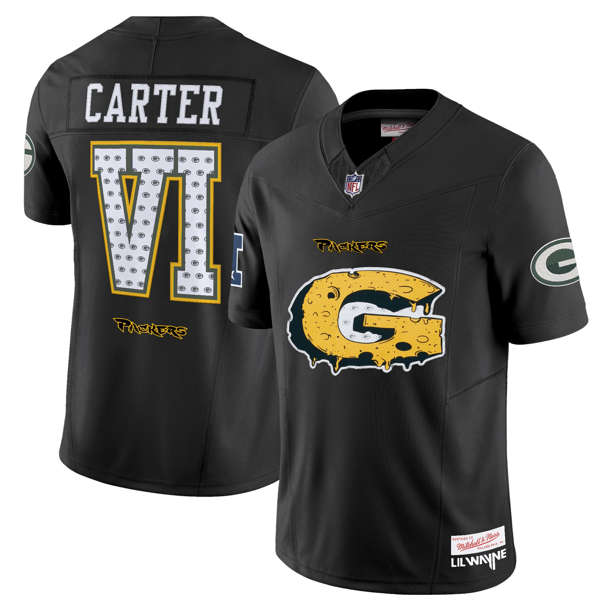 Green Bay Packers ‘Cheesehead’ x ‘Tha Carter VI’ Style Vapor Limited Jersey – All Stitched