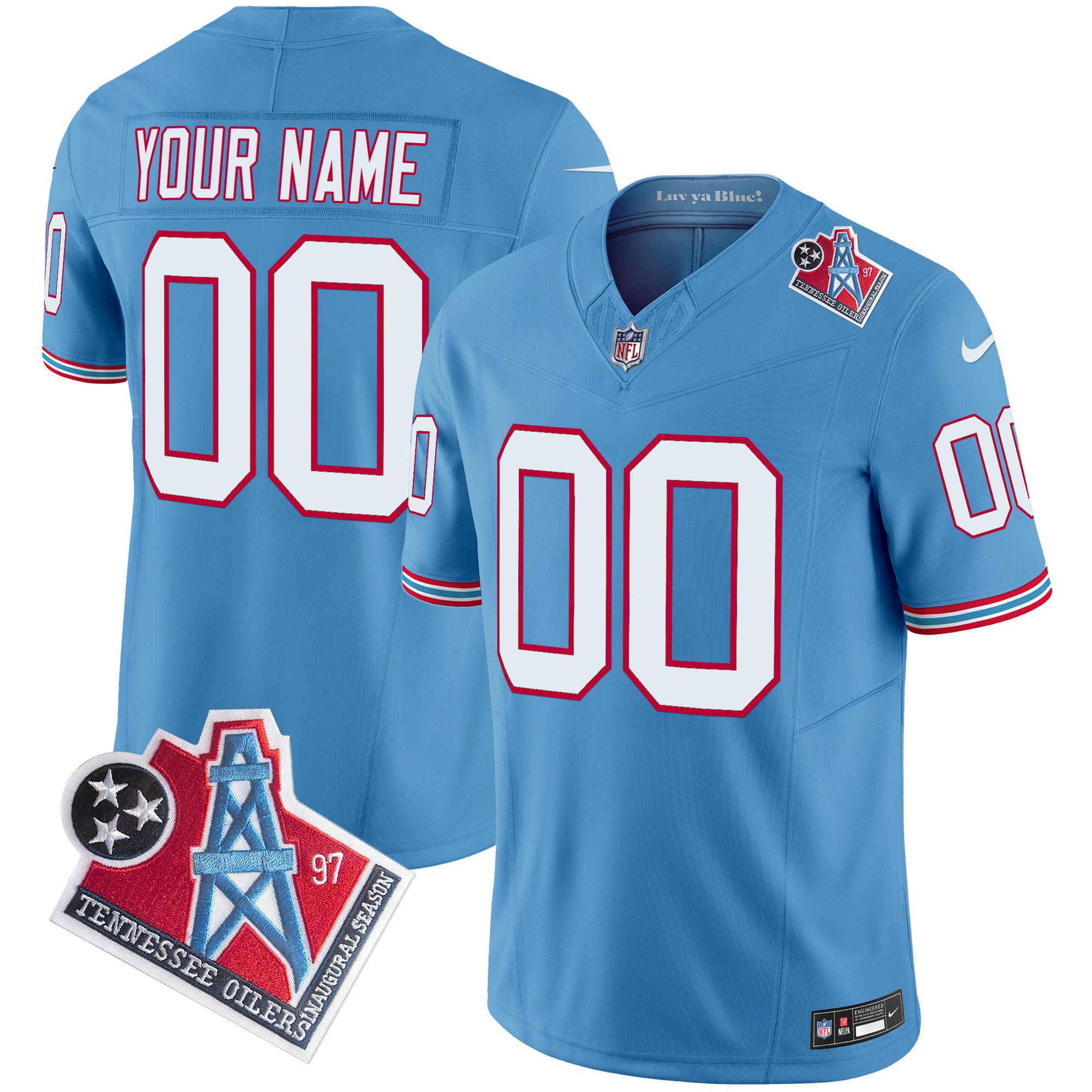 Titans 1997 Throwback Vapor Limited Custom Jersey – All Stitched