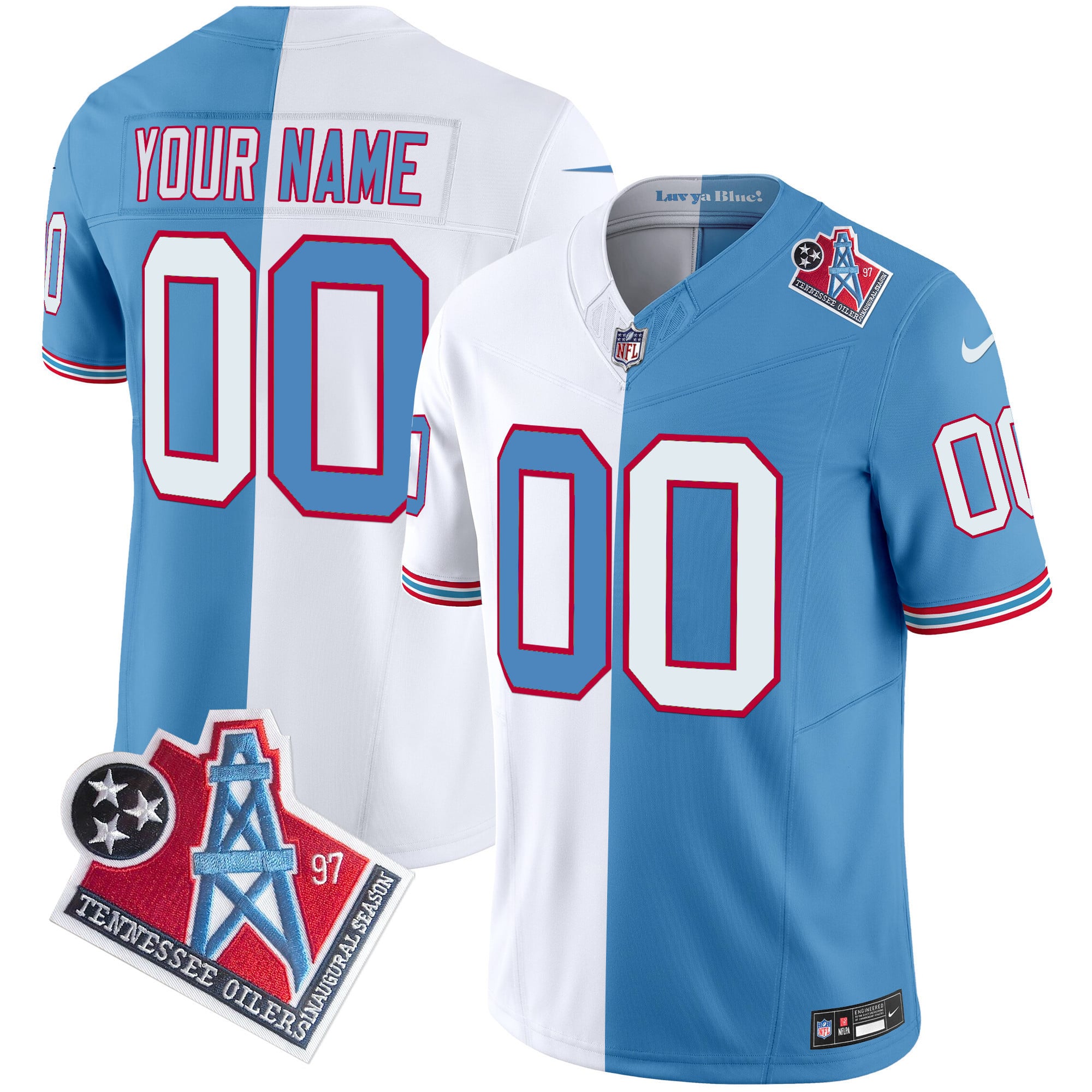 Titans 1997 Throwback Vapor Limited Custom Jersey – All Stitched