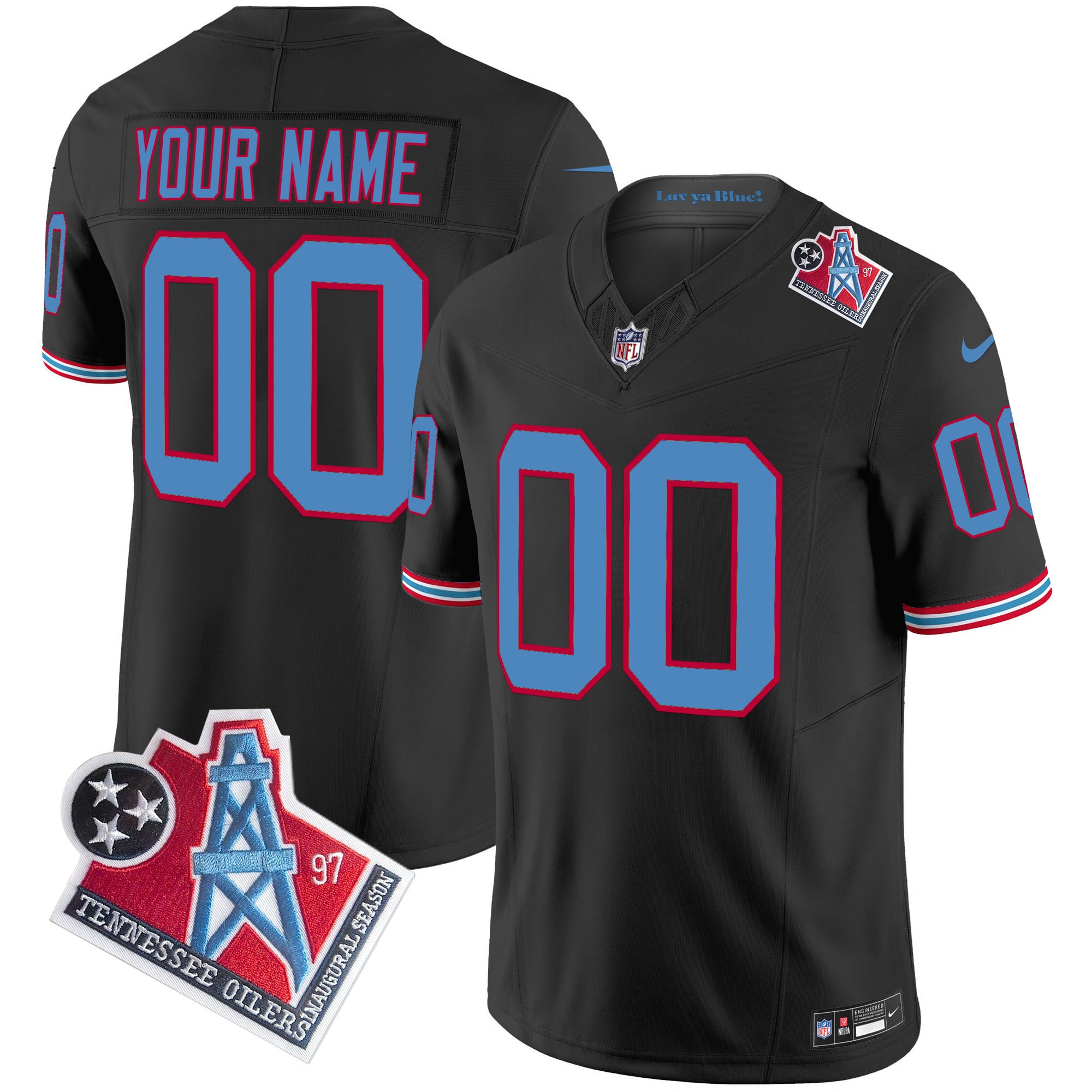 Titans 1997 Throwback Vapor Limited Custom Jersey – All Stitched