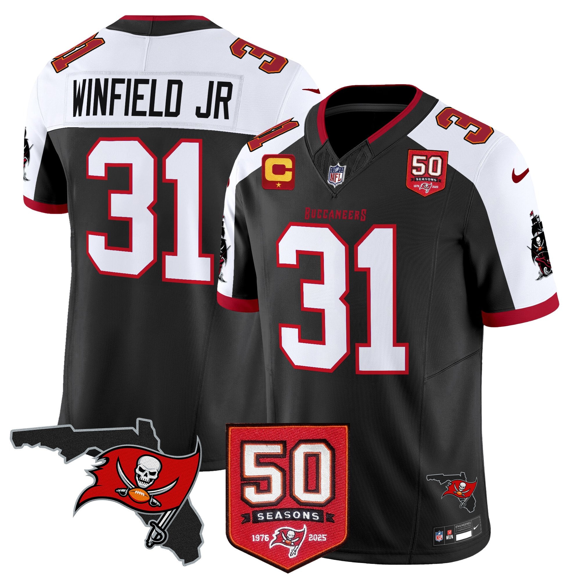 Men’s Tampa Bay Buccaneers 50th Season Patch Vapor Limited Jersey – All Stitched
