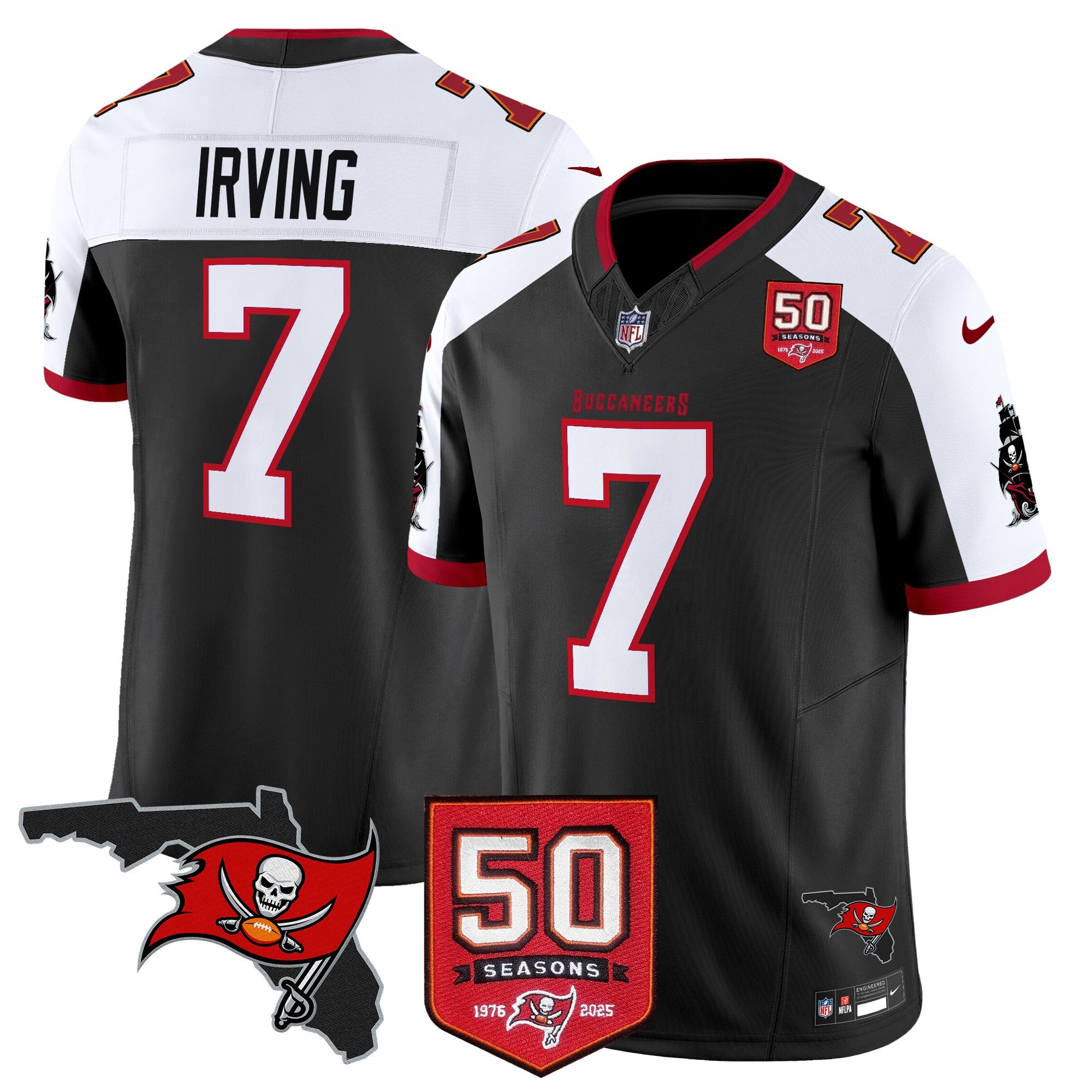 Men’s Tampa Bay Buccaneers 50th Season Patch Vapor Limited Jersey – All Stitched