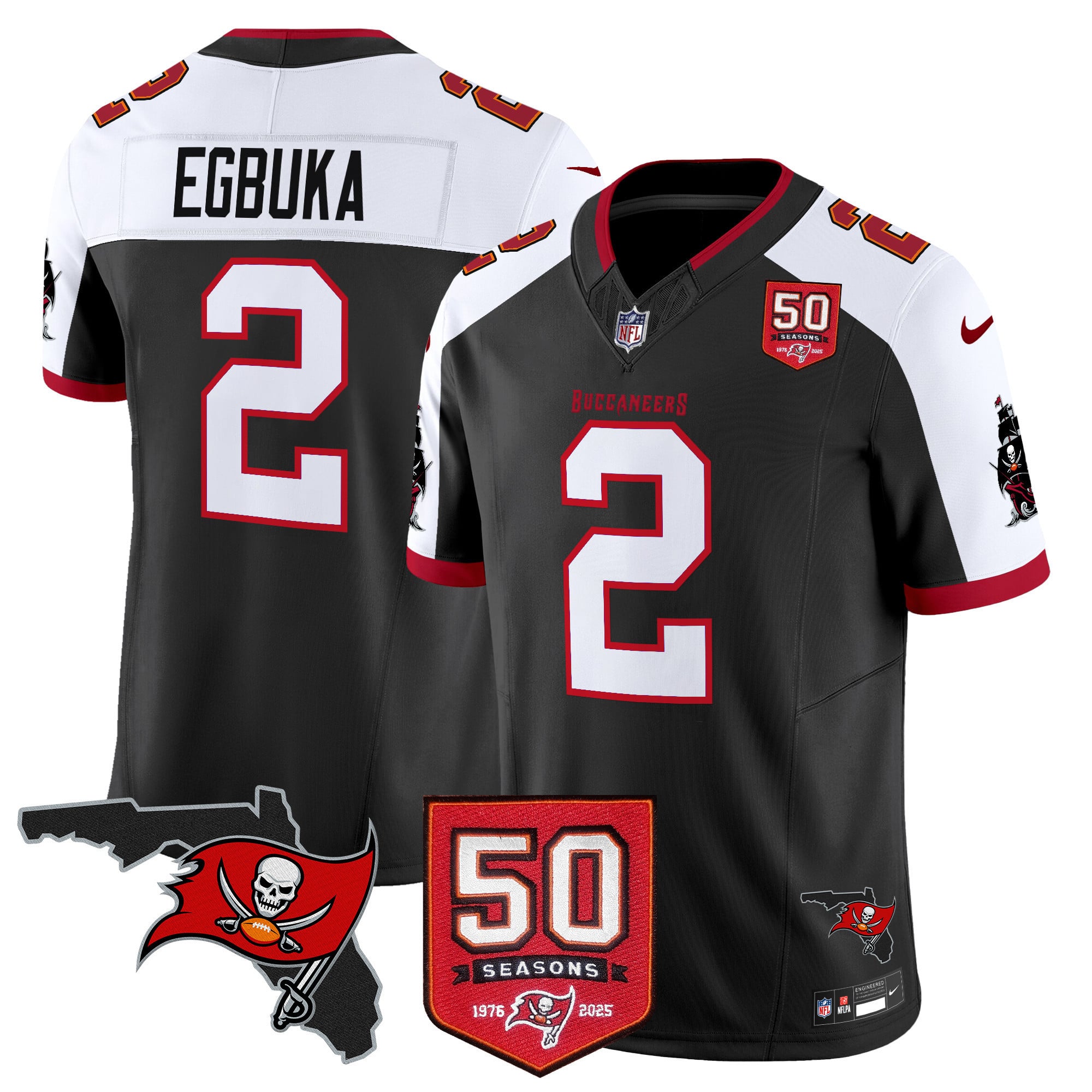 Men’s Tampa Bay Buccaneers 50th Season Patch Vapor Limited Jersey – All Stitched
