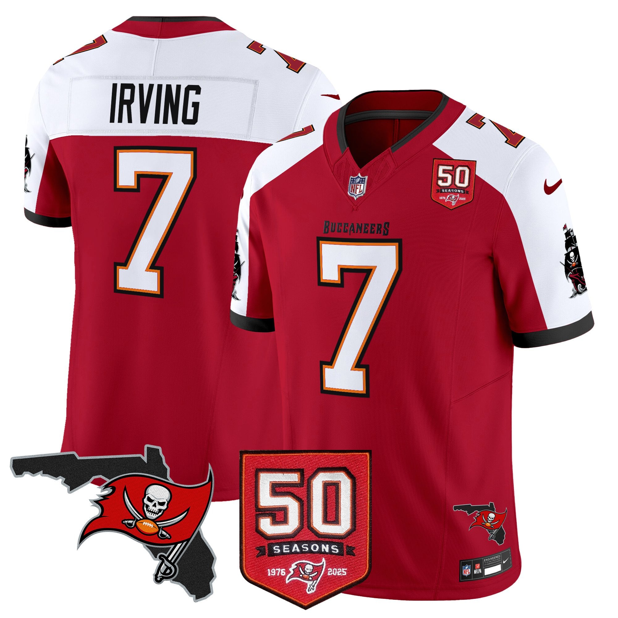 Men’s Tampa Bay Buccaneers 50th Season Patch Vapor Limited Jersey – All Stitched