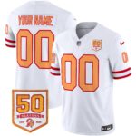 Tampa Bay Buccaneers Throwback 50th Season Patch Vapor Limited Custom Jersey – All Stitched