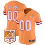 Tampa Bay Buccaneers Throwback 50th Season Patch Vapor Limited Custom Jersey – All Stitched