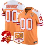 Tampa Bay Buccaneers Throwback 50th Season Patch Vapor Limited Custom Jersey – All Stitched