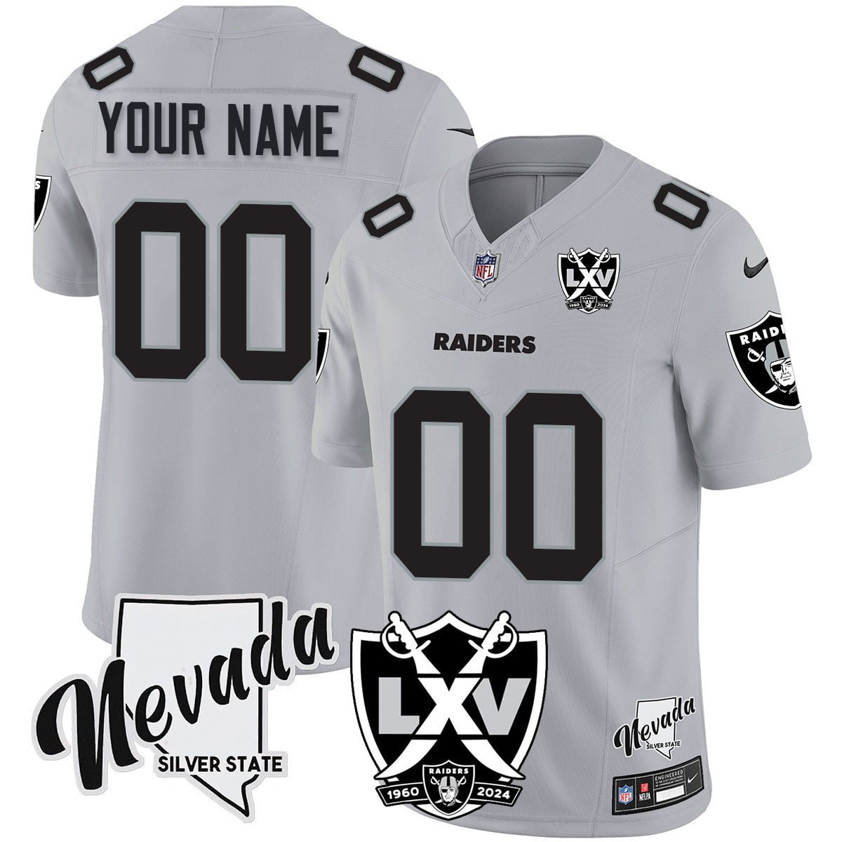 Raiders 2025 Vapor Limited Custom Jersey – 65th Anniversary – All Stitched
