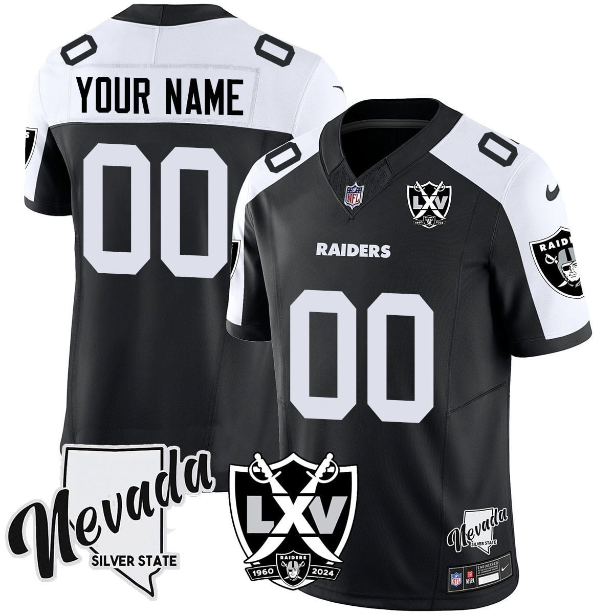 Raiders 2025 Vapor Limited Custom Jersey – 65th Anniversary – All Stitched
