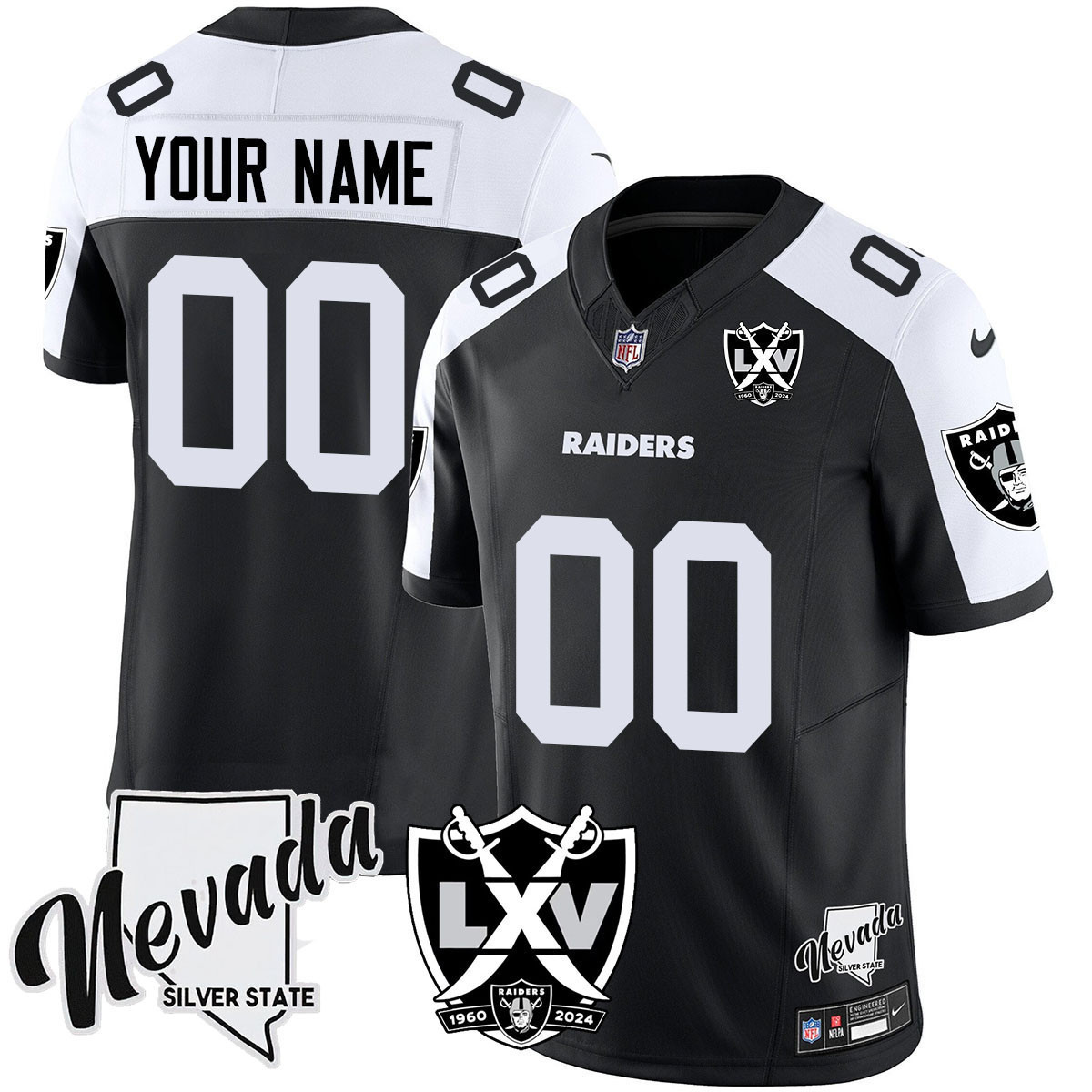 Raiders 2025 Vapor Limited Custom Jersey – 65th Anniversary – All Stitched