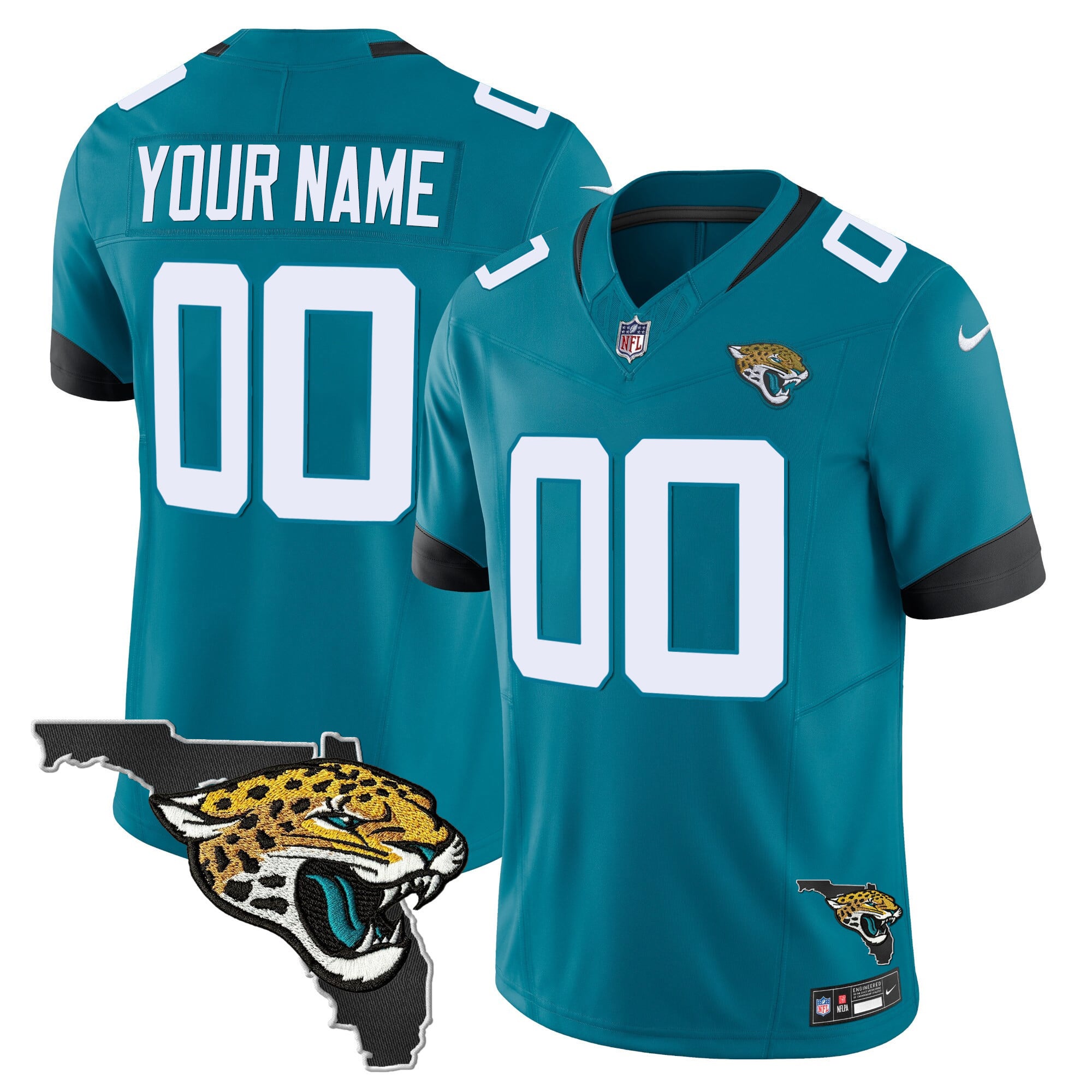 Jacksonville Jaguars Florida Patch Vapor Custom Jersey – All Stitched