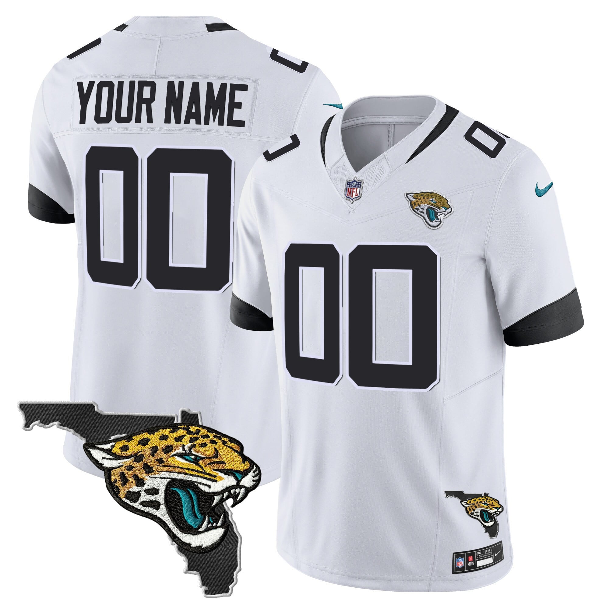 Jacksonville Jaguars Florida Patch Vapor Custom Jersey – All Stitched