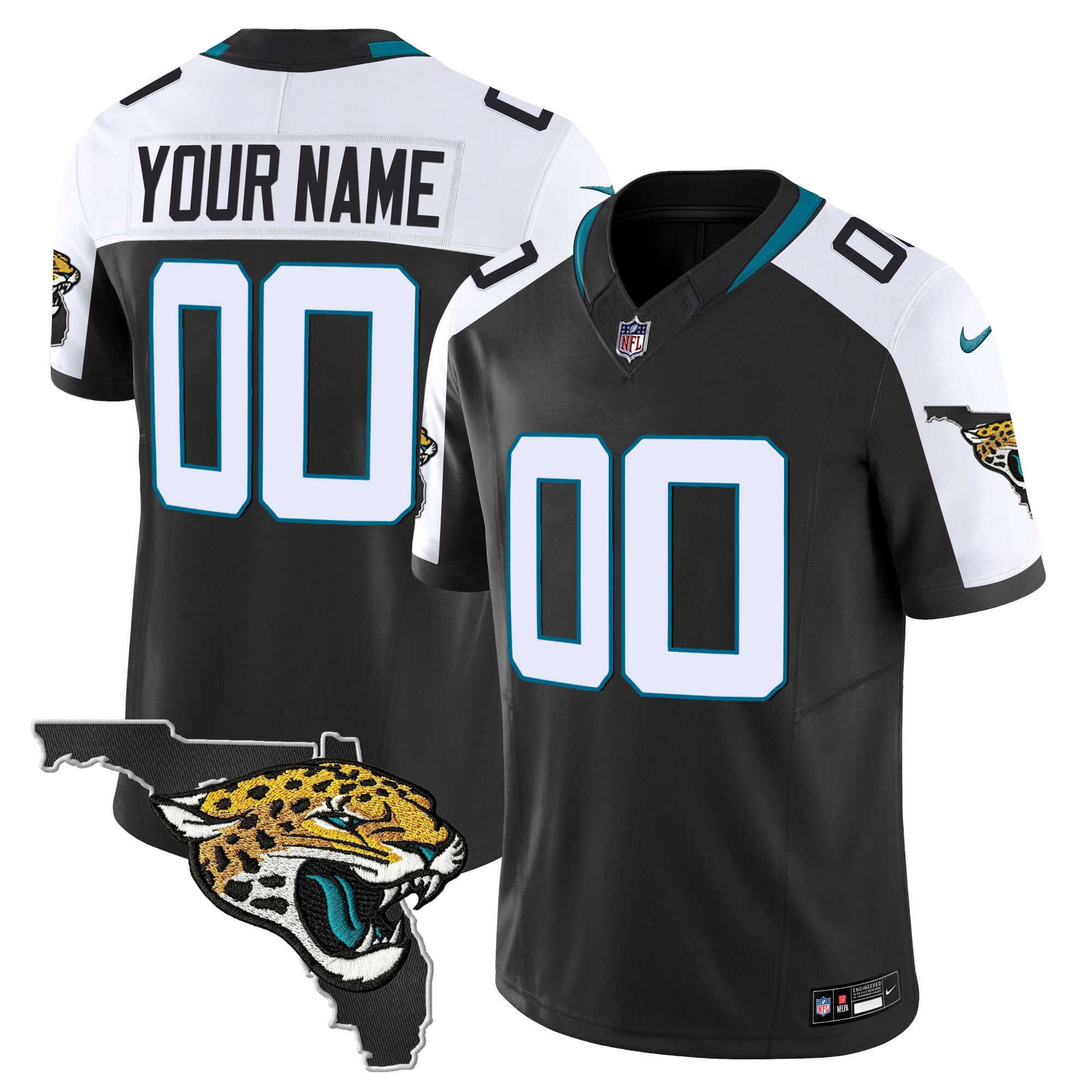 Jacksonville Jaguars Florida Patch Vapor Custom Jersey – All Stitched