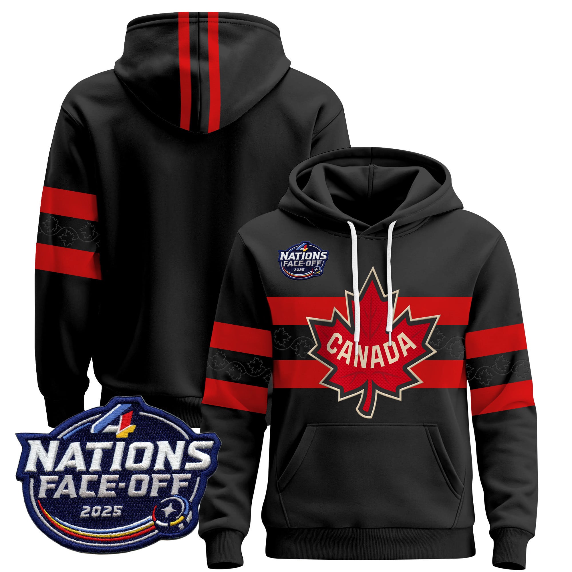 Men’s Canada 4 Nations Face-Off 2025 Pullover Hoodie V2 – All Stitched