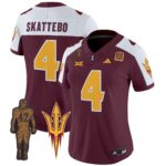 Women’s Arizona State Sun Devils 2024 Pat Tillman Honoring Patch Vapor Limited Jersey – All Stitched