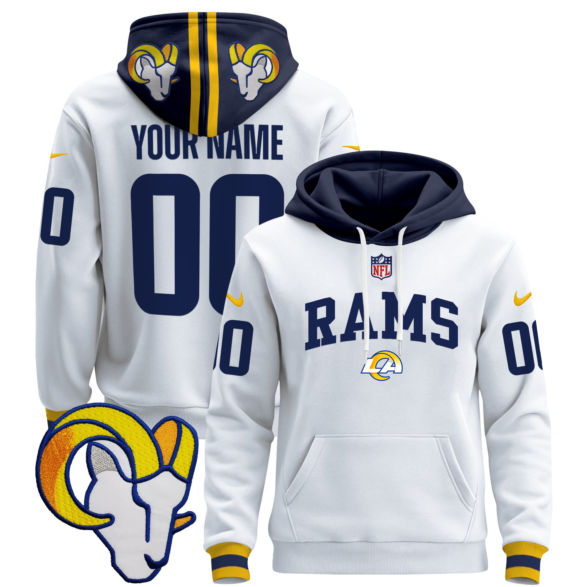 Los Angeles Rams 2024 Custom Pullover Hoodie V2