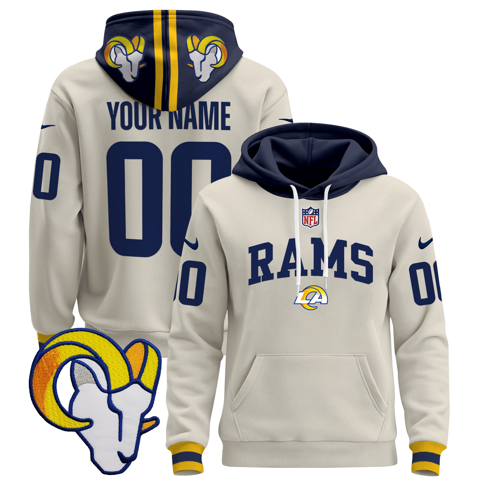Los Angeles Rams 2024 Custom Pullover Hoodie V2