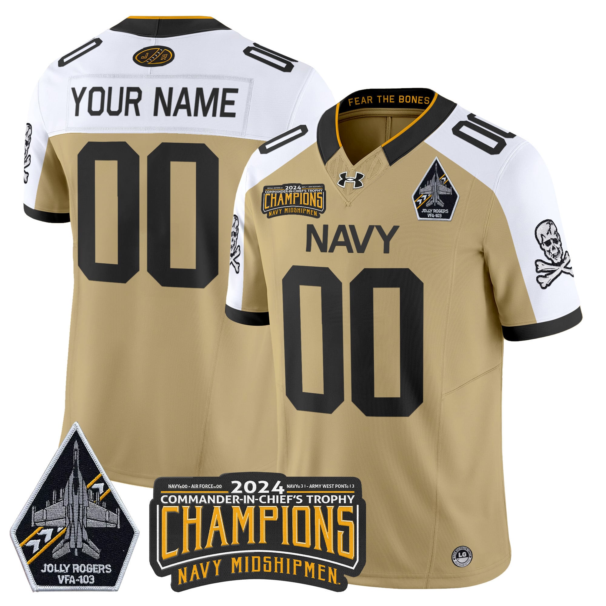 Navy Midshipmen 2024 Commander-In-Chief’s Trophy Champions Patch Vapor Limited Custom Jersey – All Stitched
