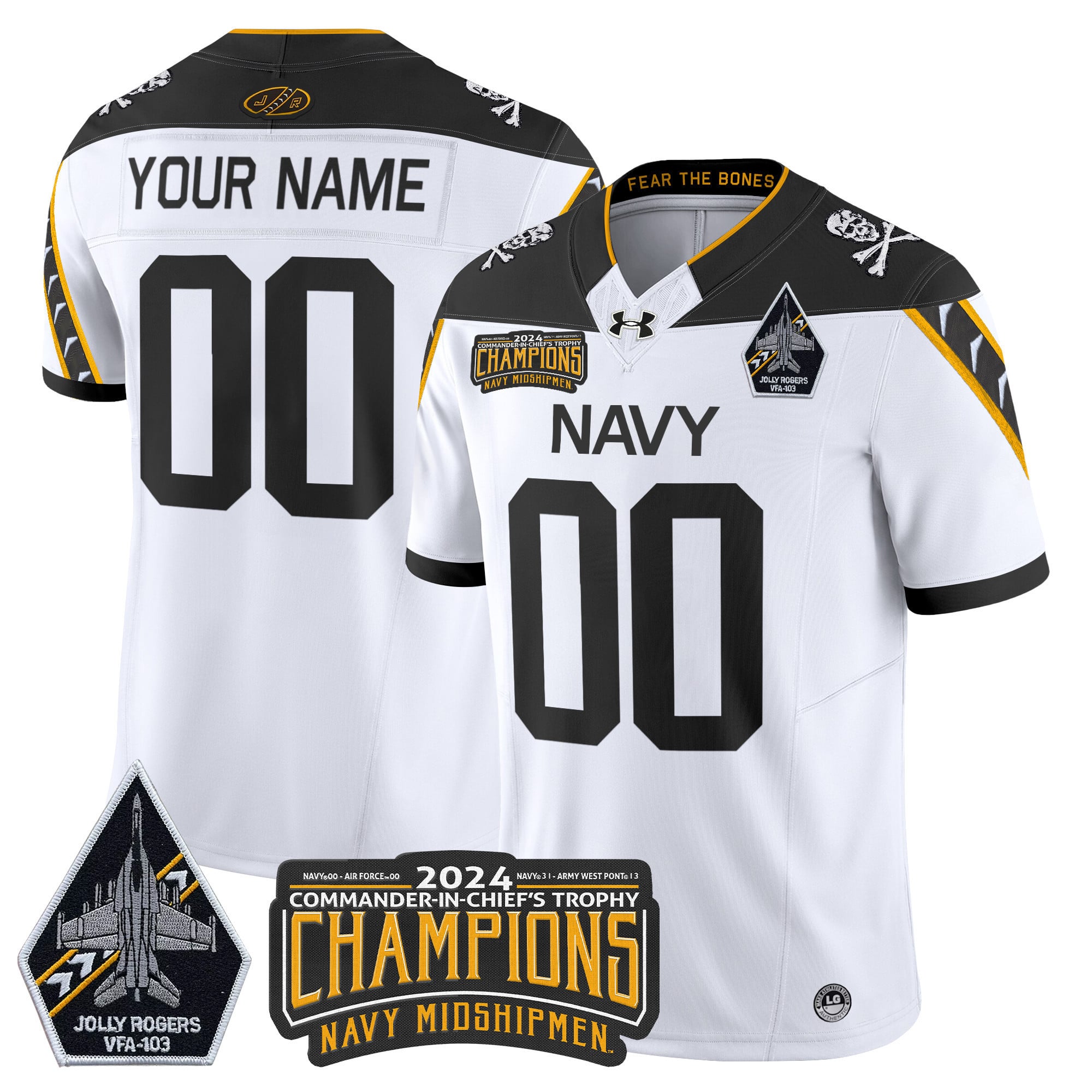 Navy Midshipmen 2024 Commander-In-Chief’s Trophy Champions Patch Vapor Limited Custom Jersey – All Stitched