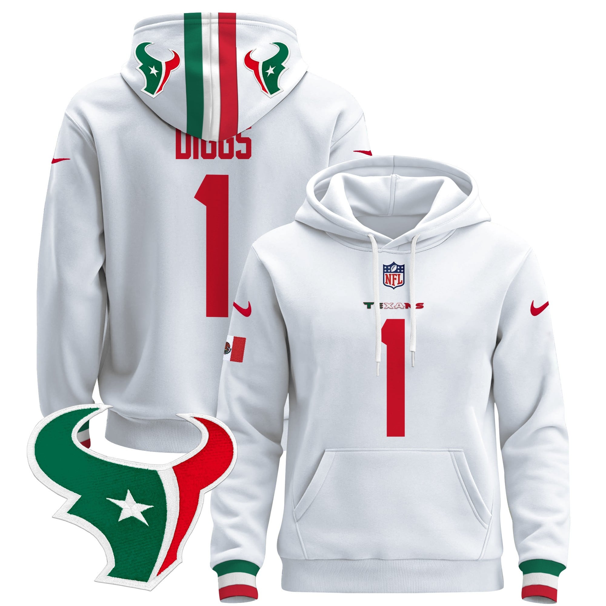 Houston Texans Mexico 2024 Pullover Hoodie