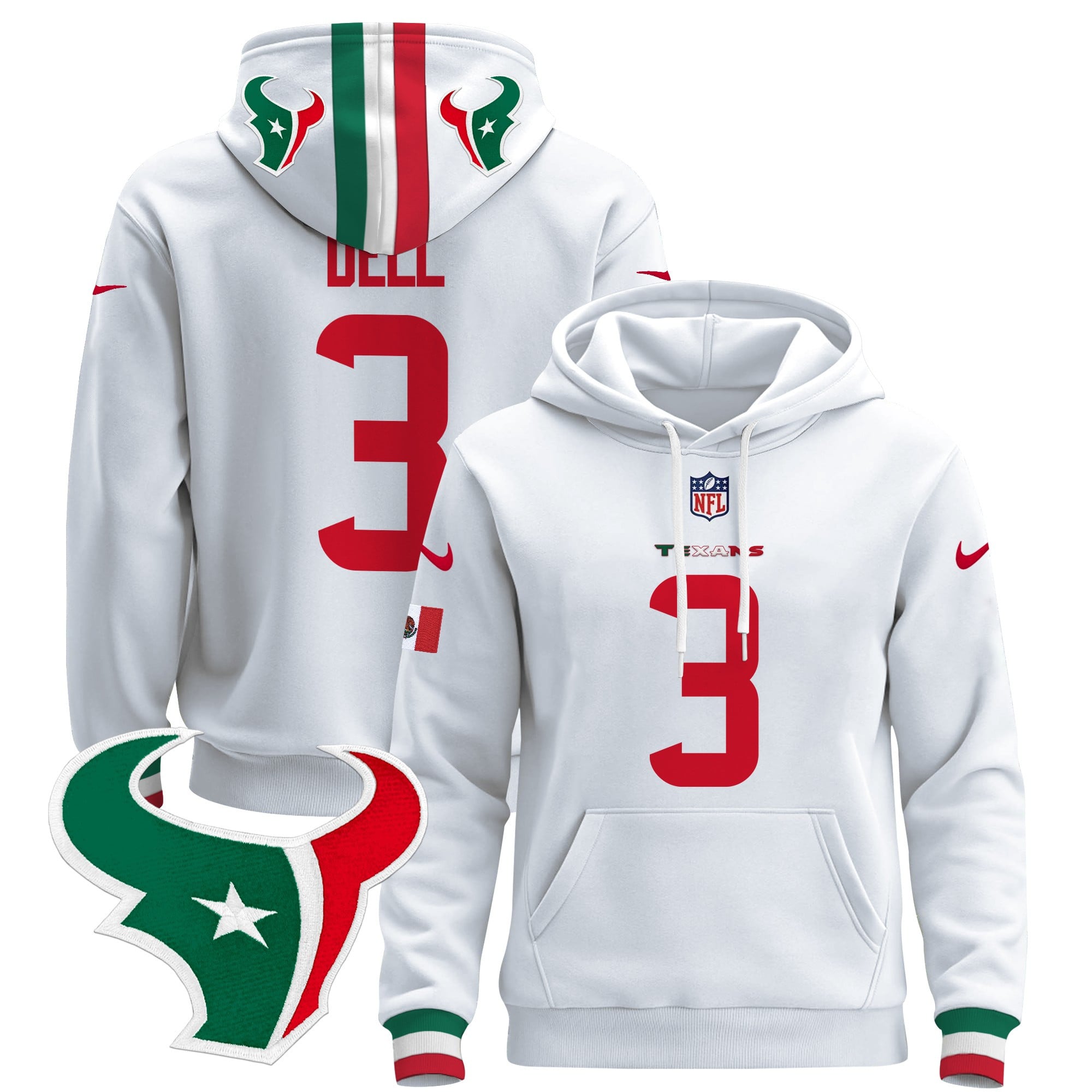Houston Texans Mexico 2024 Pullover Hoodie