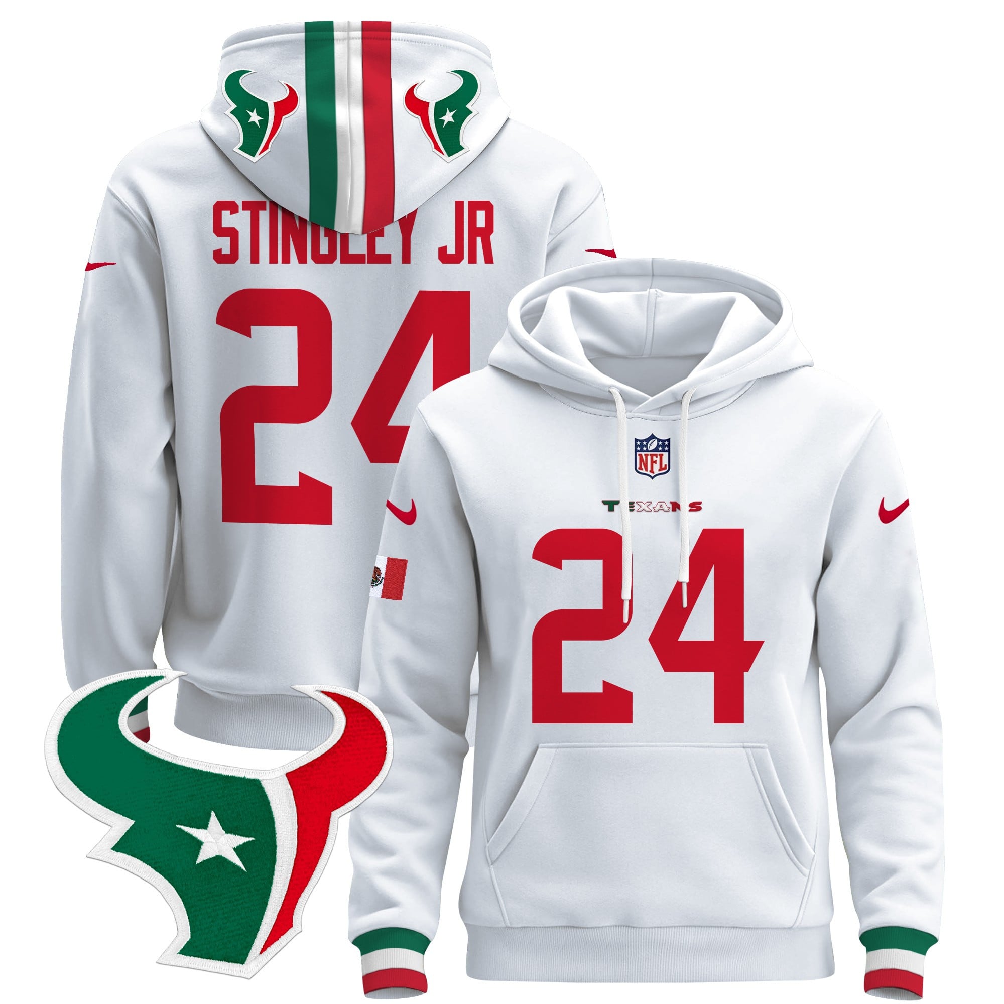 Houston Texans Mexico 2024 Pullover Hoodie
