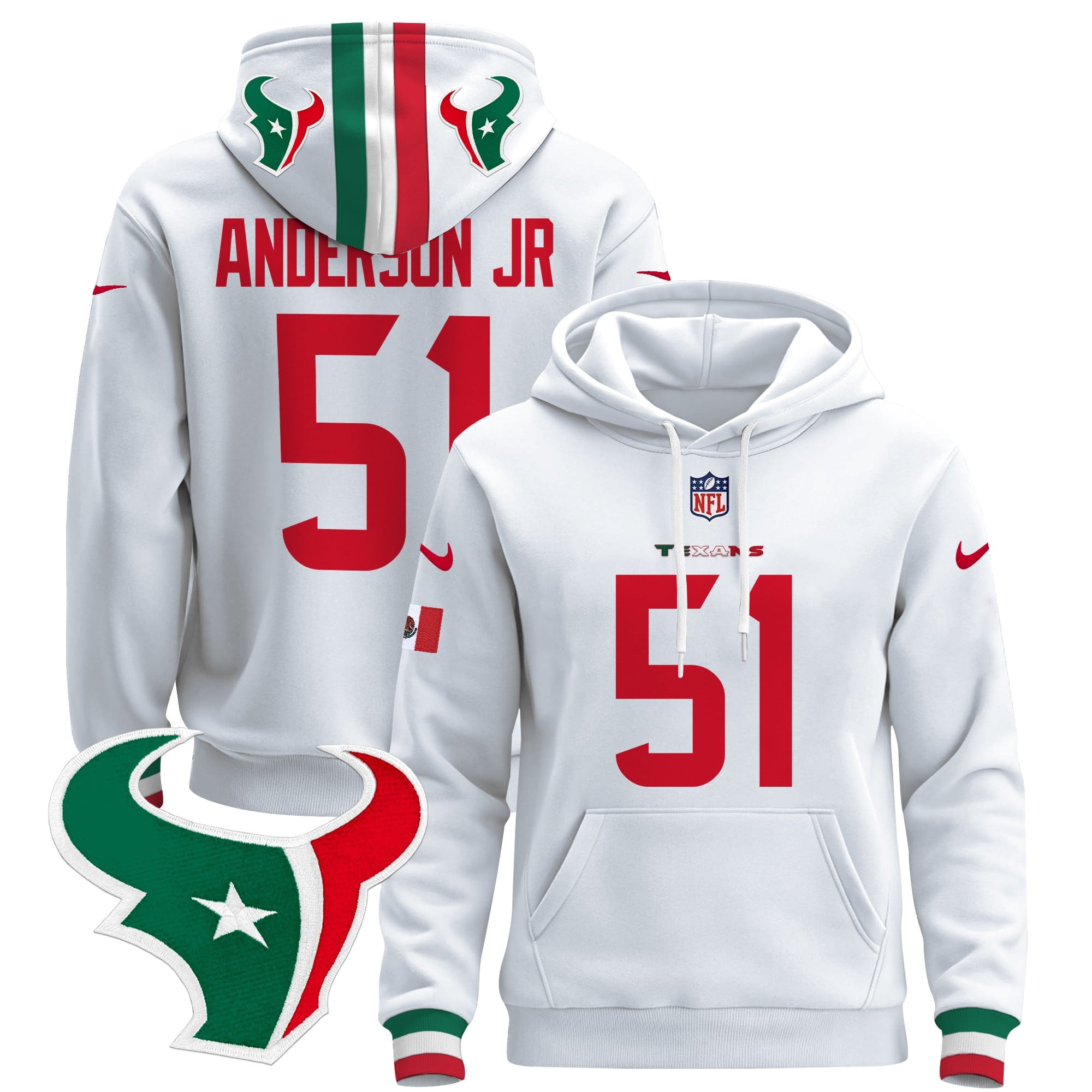 Houston Texans Mexico 2024 Pullover Hoodie
