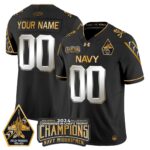 Navy Midshipmen 2024 Commander-In-Chief’s Trophy Champions Patch Gold Vapor Limited Custom Jersey – All Stitched