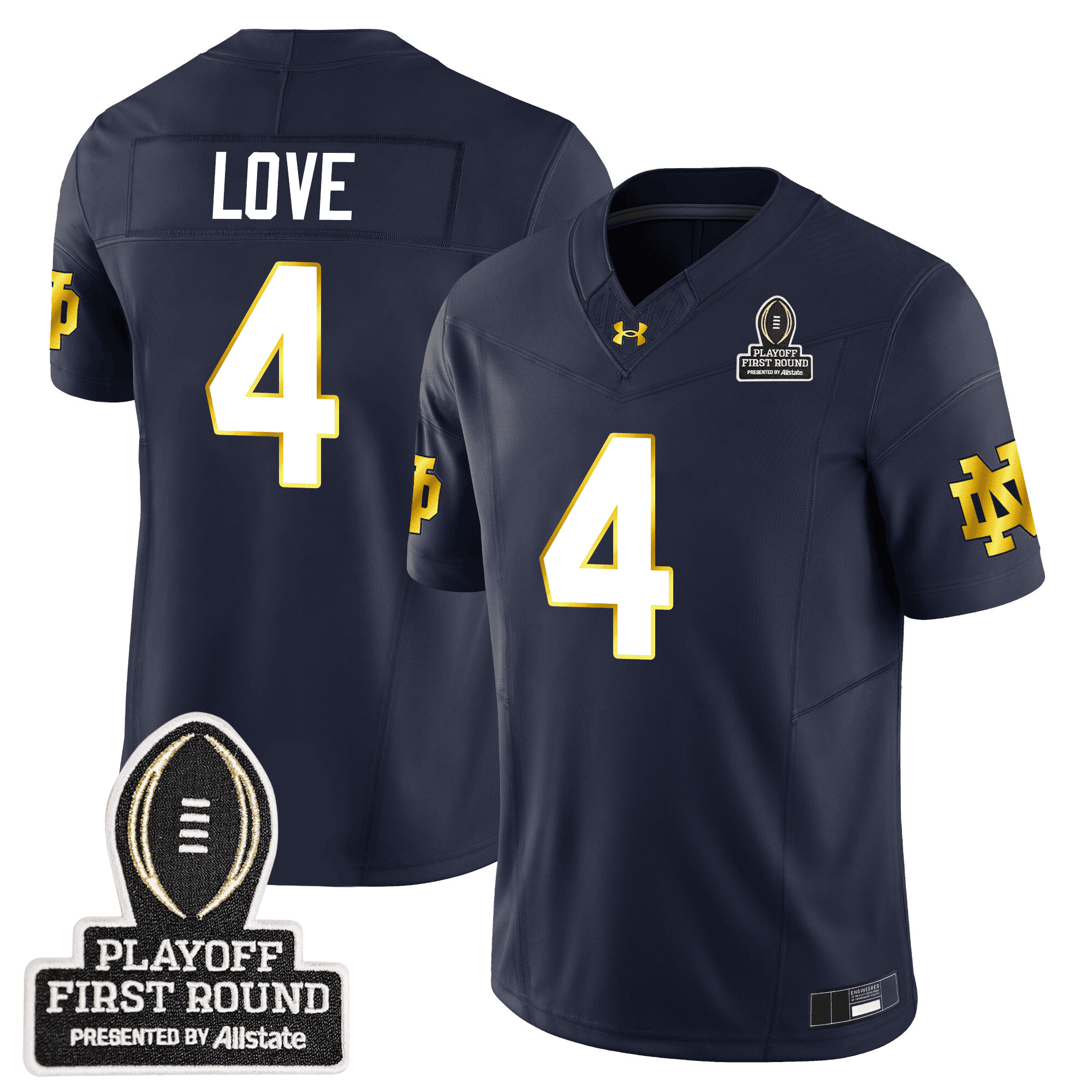 Men’s Notre Dame Fighting Irish 24/25 Jersey – CFP First Round Patch – All Stitched