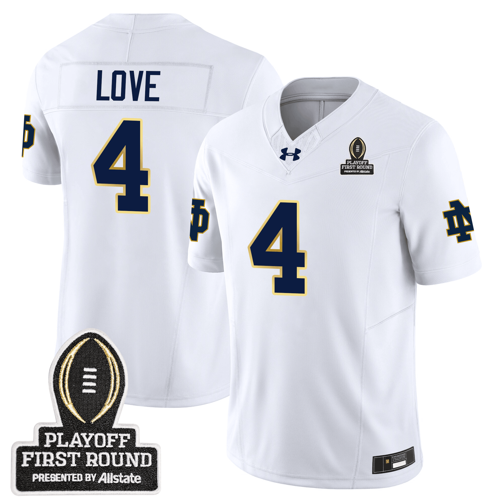 Men’s Notre Dame Fighting Irish 24/25 Jersey – CFP First Round Patch – All Stitched
