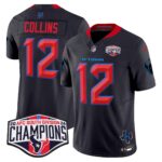 Men’s Houston Texans 2024 AFC South Division Champions Patch Vapor Limited Jersey – All Stitched