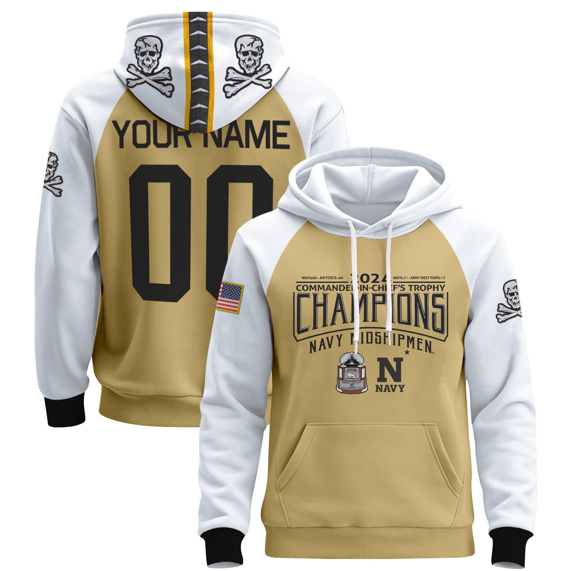 Navy Midshipmen 2024 Commander-In-Chief’s Trophy Champions Patch Custom Pullover Hoodie – All Printed
