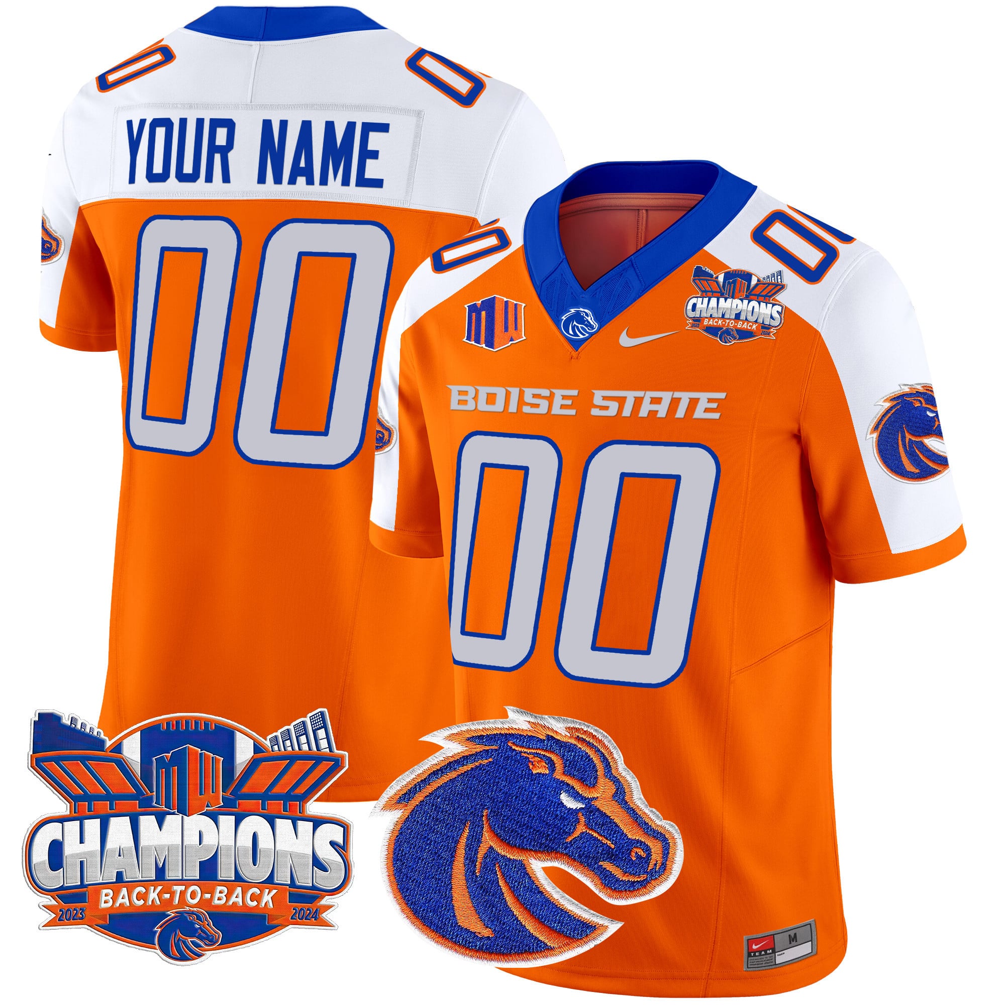 Boise State Broncos 2024 Back To Back Champions Vapor Limited Custom Jersey – All Stitched